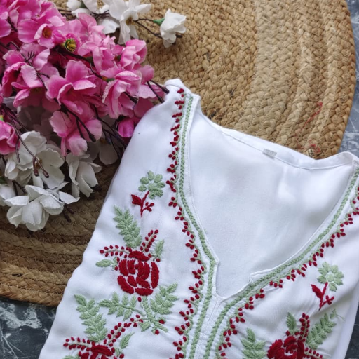 Designer white kurta with dual colour thread fine chikankari work.  F-https://s3.ap-south-1.amazonaws.com/prod-media-vyaparify-com/vcards/products/360047/product_1758389613_68cee56d4098c.png Image