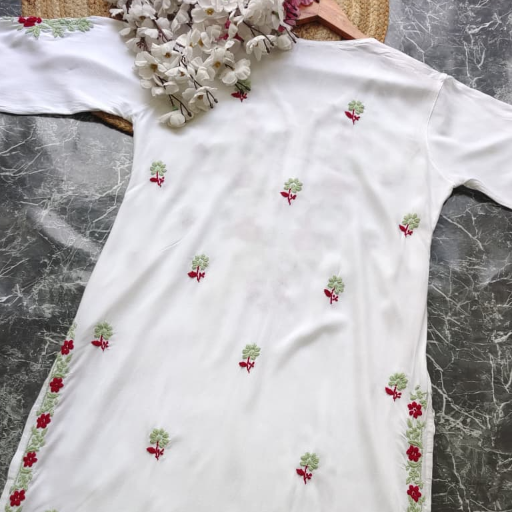 Designer white kurta with dual colour thread fine chikankari work.  F-https://s3.ap-south-1.amazonaws.com/prod-media-vyaparify-com/vcards/products/360048/product_1758389613_68cee56d654ff.png Image
