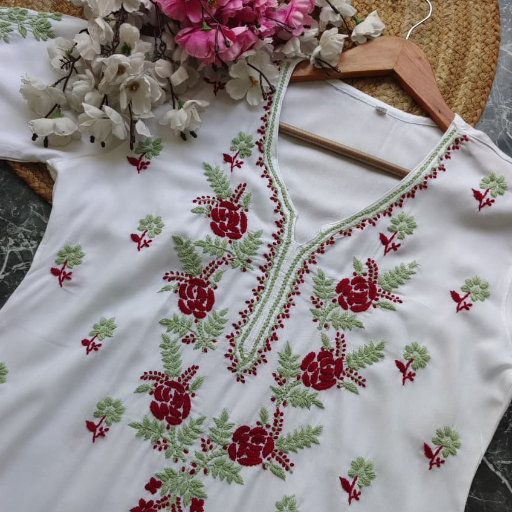 Designer white kurta with dual colour thread fine chikankari work.  F-https://s3.ap-south-1.amazonaws.com/prod-media-vyaparify-com/vcards/products/360049/product_1758389613_68cee56d70a48.png Image