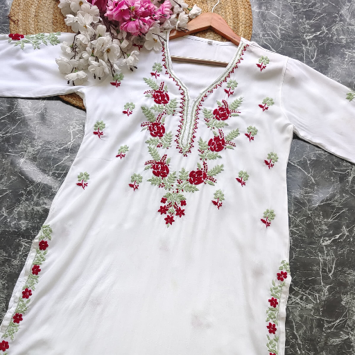 Designer white kurta with dual colour thread fine chikankari work.  F-https://s3.ap-south-1.amazonaws.com/prod-media-vyaparify-com/vcards/products/360051/product_1758389613_68cee56da36b5.png Image