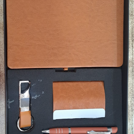  4 Pc set of Dairy, keychain, pen and card holder AMRAT FOUNTAIN PEN DEPOT 1979, Pushpkarna's Pole , Balahanuman Gandhi Road, Ahmedabad, Gujarat, 380001