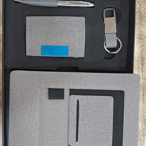 4 Pc set of Dairy, keychain, pen and card holder AMRAT FOUNTAIN PEN DEPOT 1979, Pushpkarna's Pole , Balahanuman Gandhi Road, Ahmedabad, Gujarat, 380001