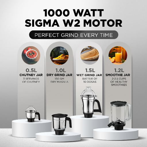 Preethi Boltz Mixer Grinder for Kitchen,4 Jars 1000 Watts Mixie3 Stainless Steel Jar & 1 Blender Jar-https://s3.ap-south-1.amazonaws.com/prod-media-vyaparify-com/vcards/products/369252/product_1759391022_68de2d2eb6046.png Image