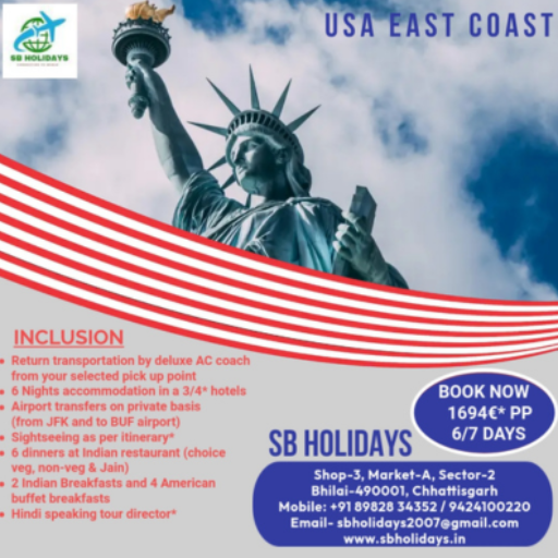  USA East S B TRAVELS AND SERVICES C O S B TRAVELS AND SERVICES SHOP NO 5 A MARKET SECTOR 2 BHILAI