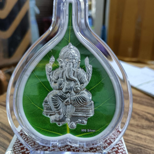  Silver -Leaf acrylic ganesh SRI MAHALAXMI GEMS AND JEWELLERS 542 Vaidehinagar, Vanasthalipuram, Hyderabad, Telangana, 500070