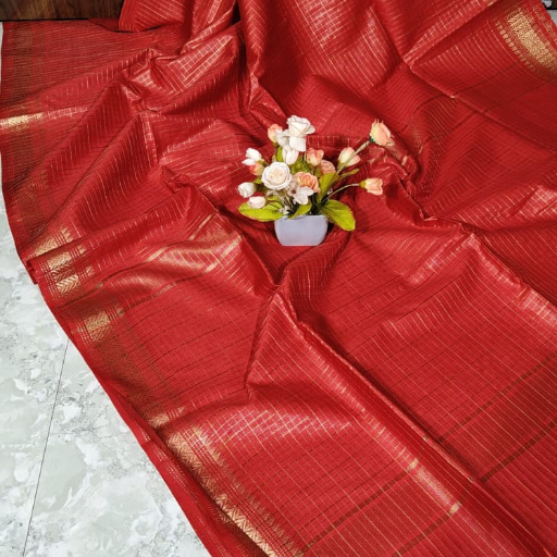 Fancy Semi Silk saree with Copper zaree Checks Design-https://s3.ap-south-1.amazonaws.com/prod-media-vyaparify-com/vcards/products/430612/product_1764313438_6929495e95374.png Image