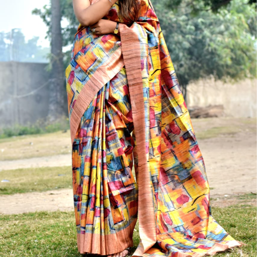 Tussar Ghicha silk saree with Digital print Design-https://s3.ap-south-1.amazonaws.com/prod-media-vyaparify-com/vcards/products/431707/product_1764395251_692a88f3aa94f.png Image