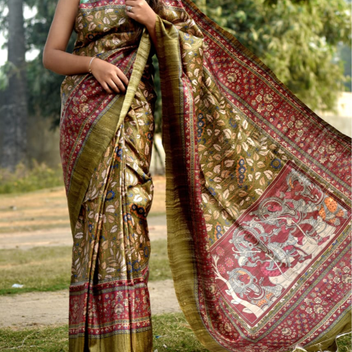 Tussar Ghicha silk saree with Digital print Design-https://s3.ap-south-1.amazonaws.com/prod-media-vyaparify-com/vcards/products/431727/product_1764395737_692a8ad923699.png Image