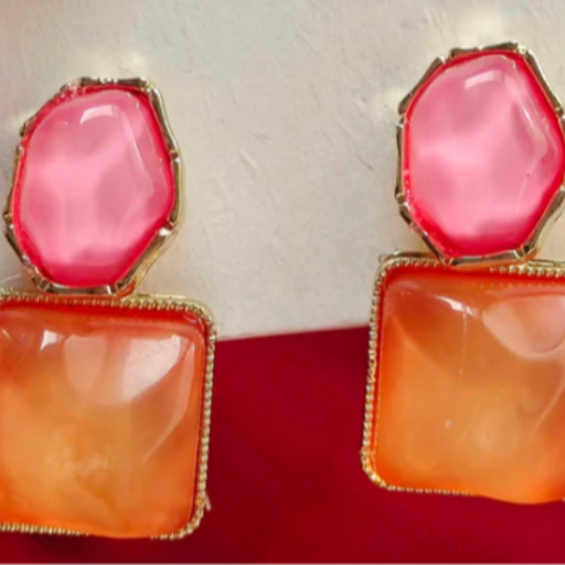 Pink & Orange Dual-Stone Drop Earring-https://s3.ap-south-1.amazonaws.com/prod-media-vyaparify-com/vcards/products/436042/product_1764695452_692f1d9ca61f9.png Image