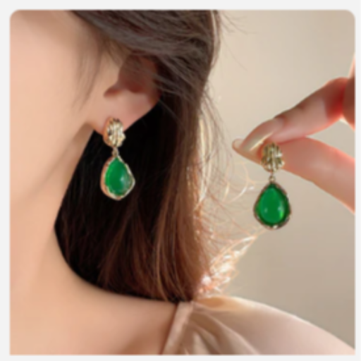 Water drop Green Earring-https://s3.ap-south-1.amazonaws.com/prod-media-vyaparify-com/vcards/products/436068/product_1764696848_692f2310a2f63.png Image