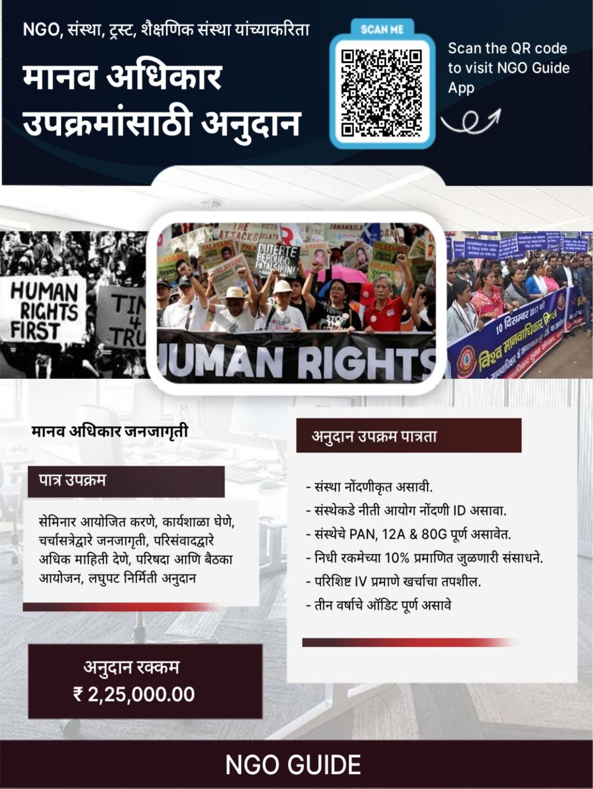  मानव अधिकार उपक्रमांसाठी अनुदान PURI ENTERPRISES KAUSHALYA NIWAS  SHIKSHAK COLONY  PATHARDI TAL PATHARDI LANDMARK NEAR MARUTI TEMPLE PATHARDI