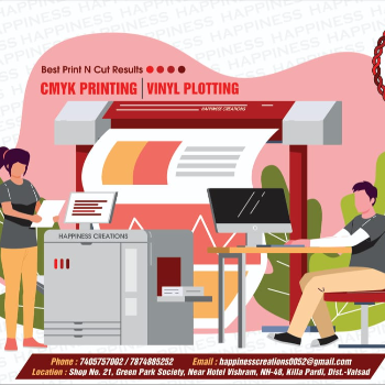 High-Quality CMYK Printing Services HAPPINESS CREATION Shop 21, Green Park Society,  Beside Hotel Vishram, Happiness Street, NH 48, Killa-Pardi, Gujarat 396125