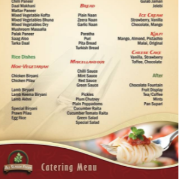 Catering Menu with variety of dishes RAJNISH SHRICHINTAMAN DUBE Adiwasi Layout Near Somalwar Khamla High School Plot No 77