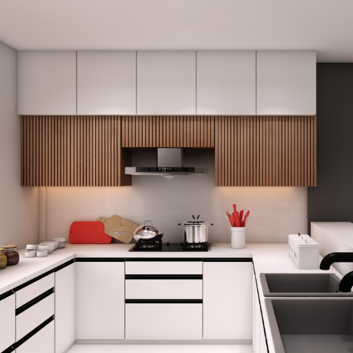 Modular Kitchen with modern fittings J M INTERIORS Z F BUILDING OPPOSITE ATC MALL GNB ROAD OPPOSITE ATC MALL