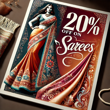 20%Discount on saree | SANTOSH VASTRALAYA AND GARMENTS | SHOP NO-2 WARD NO-14 CHANDANI MARKET GANDHI NAGAR PURANI BAZAR CHANDAULI UTTAR PRADESH