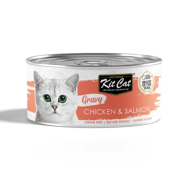 Kit Cat Wet Cat Food Gravy Chicken & Salmon - 70g...