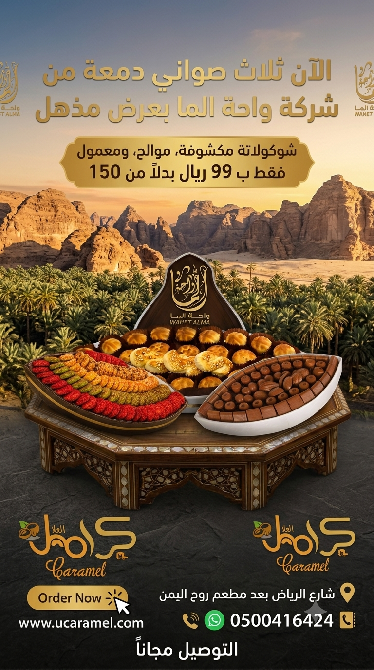 عرض ثلاث صواني واحة الما دمعة