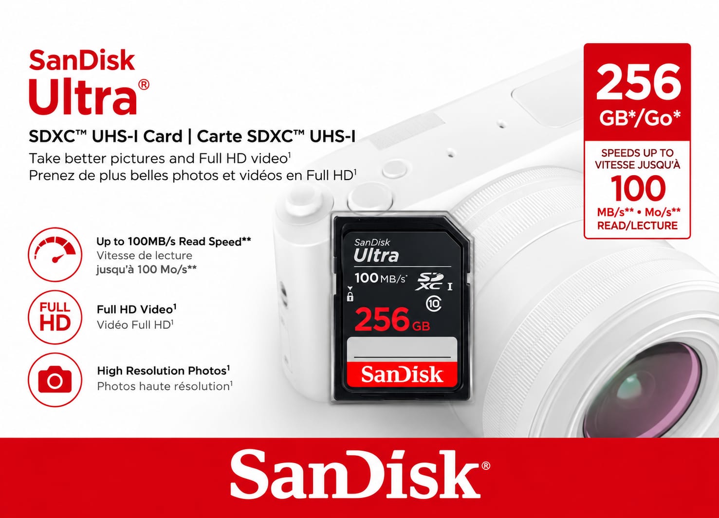SanDisk Ultra 256GB SDXC Memory Card, up to 100MB/...