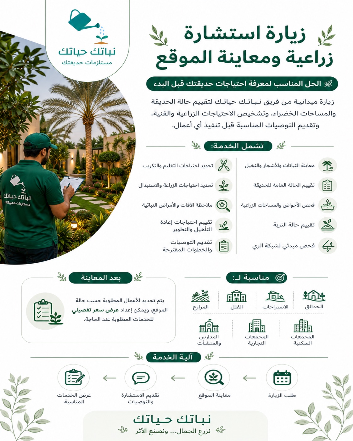 زيارة استشارة زراعية ومعاينة الموقع داخل مدينة الر...