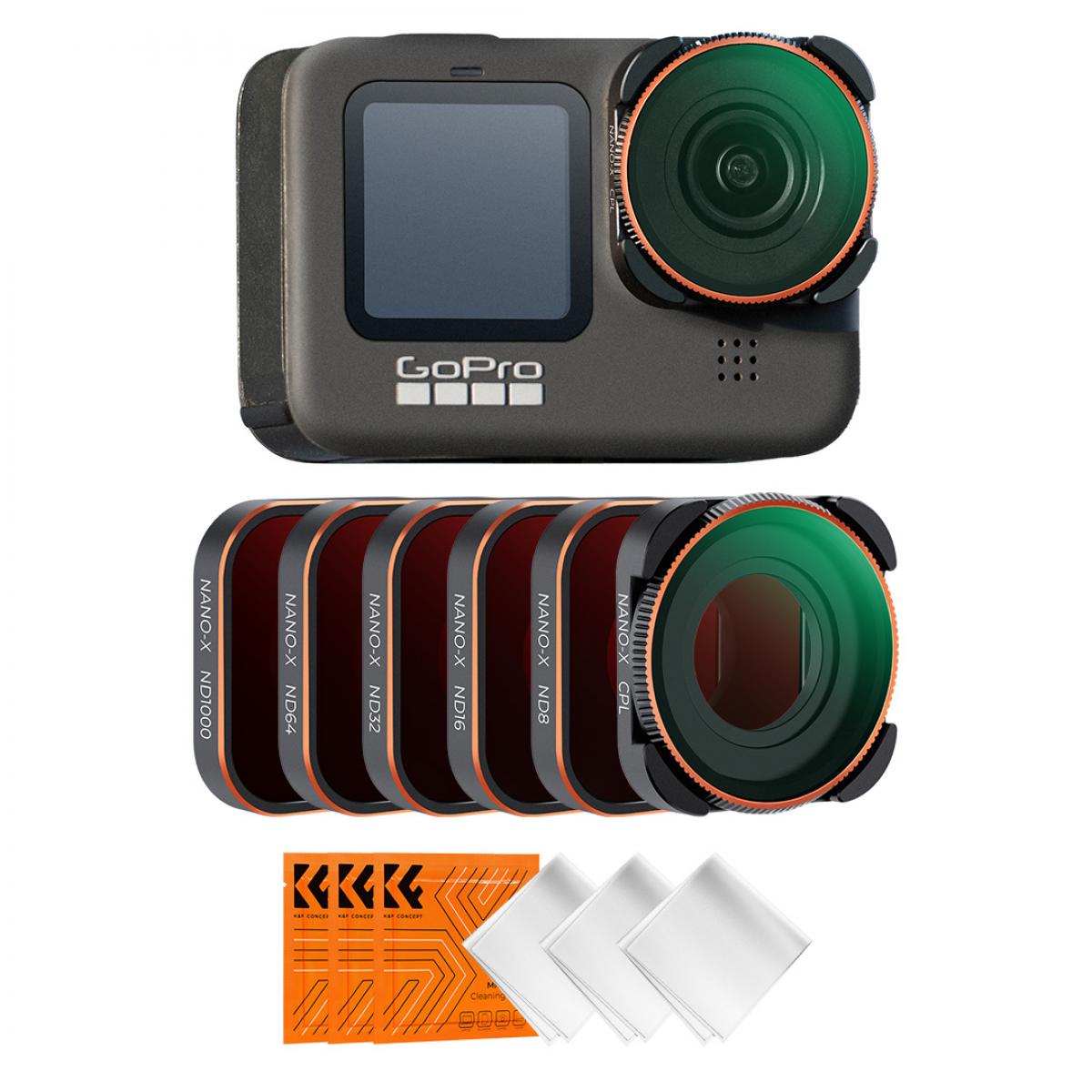 K&F Concept Filter 6 pack Set for GOPRO Hero 9/10/11/12/13 (CPL + ND8 + ND16 + ND32 + ND64 + ND1000)