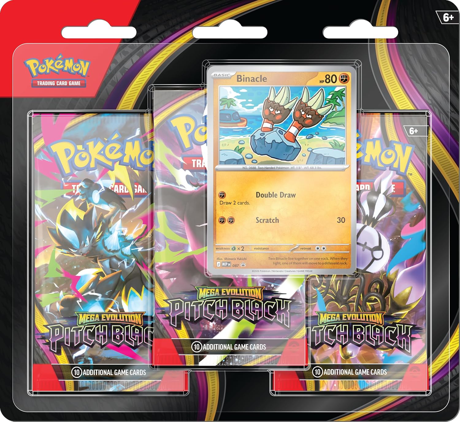 Pokemon TCG - Mega Evolution Pitch Black 3-pack bl...