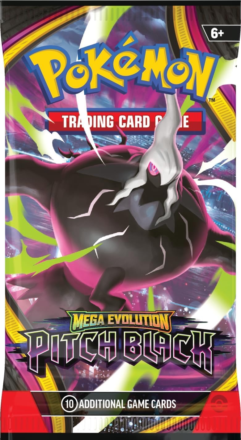 Pokemon TCG - Mega Evolution Pitch Black 3-pack blister / بوكيمون TCG - عبوة "ميغا إيفولوشن: بيتش بلاك" (Mega Evolution Pitch Black) المكونة من 3 حزم