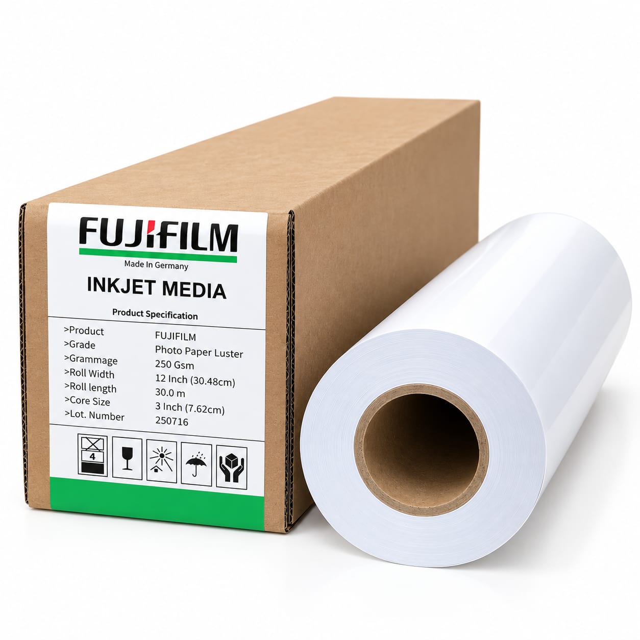 FUJIFILM Photo Paper Luster Roll 12" × 30m – 250g