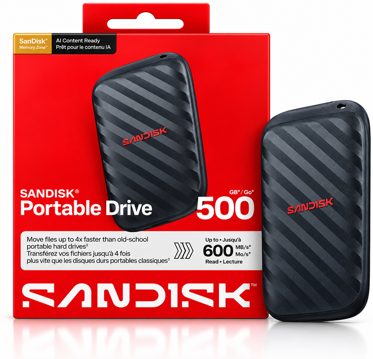 SANDISK 500GB 600MB/s USB 3.2 Gen 2 Portable Drive