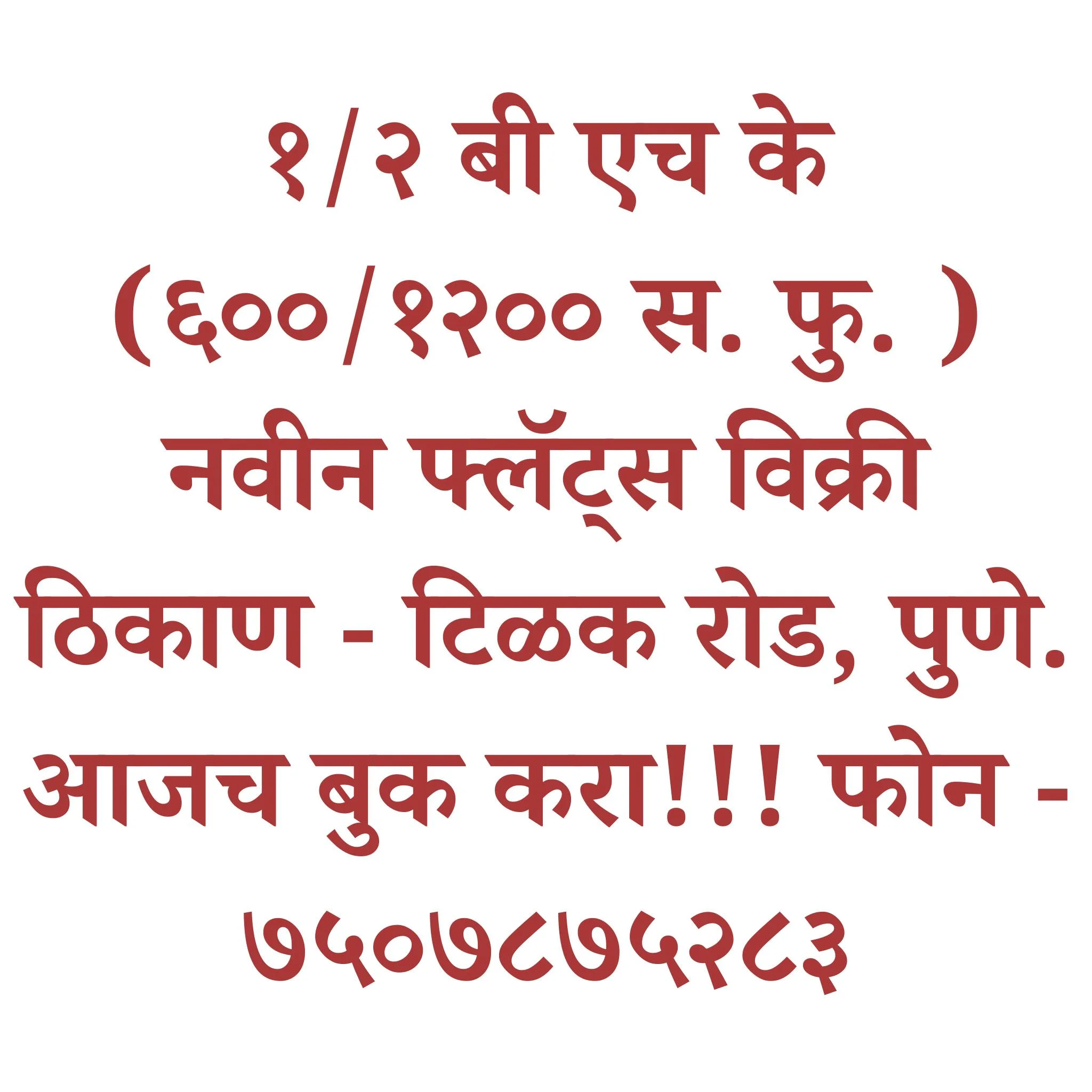 1 BHK Flat for Sale in Tilak Road Pune