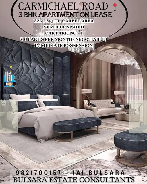 3 BHK Flat for Rent in CARMICHAEL ROAD