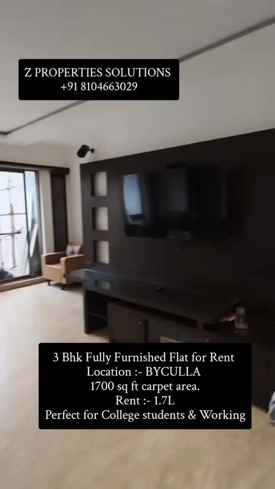 3 BHK Flat for Rent in Byculla