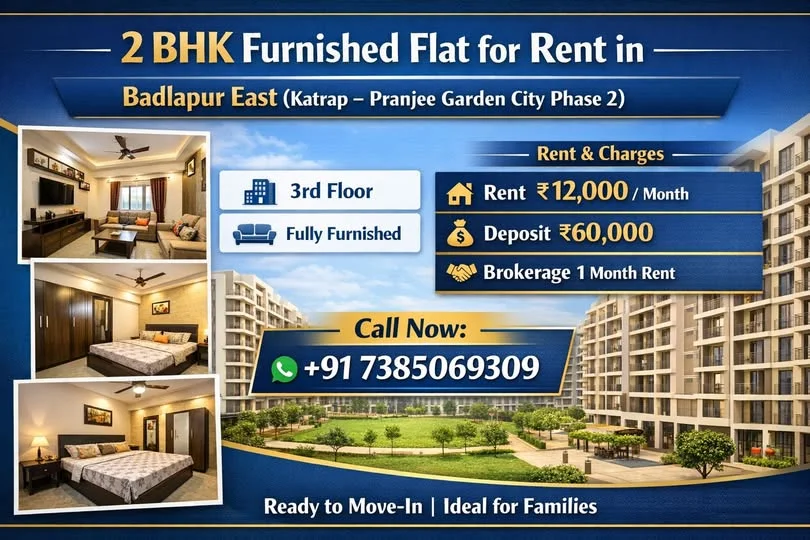 2 BHK Flat for Rent in Badlapur East (कात्रप