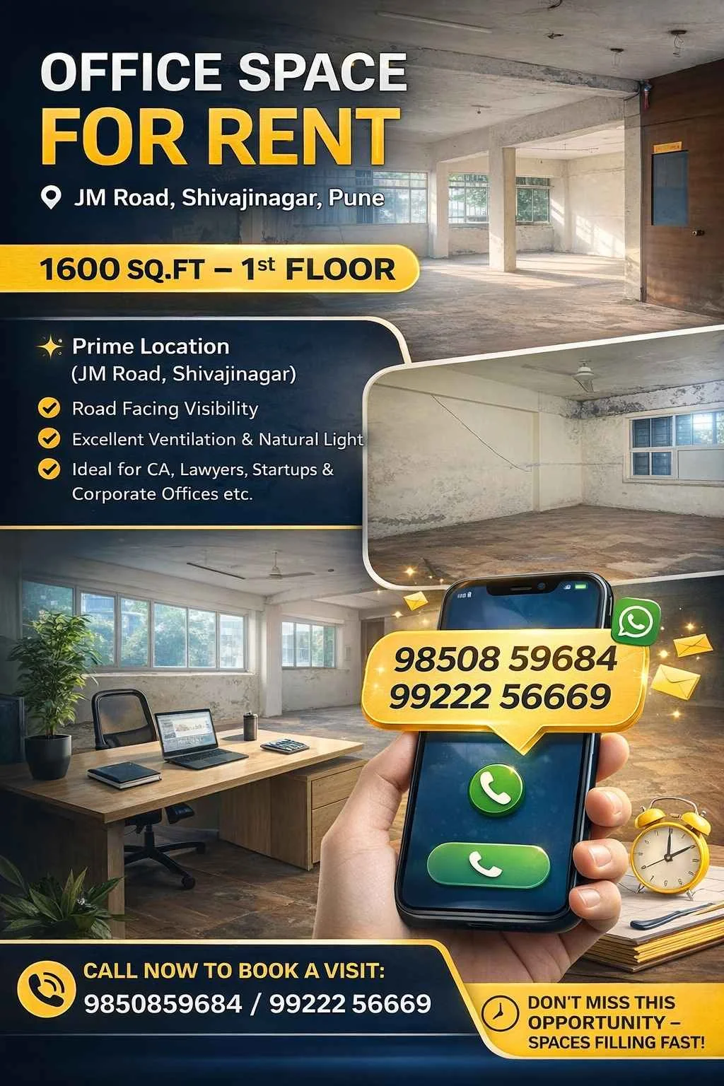 Office Space for Rent in J.M Road Shivaji Nagar Pune