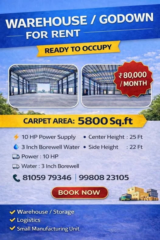 Commercial Space for Rent in Shivakote Main Road (Near Peenya)