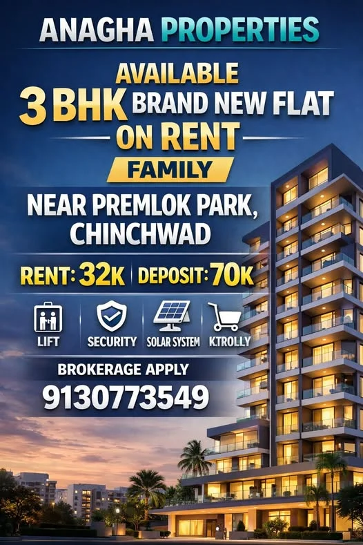 3 BHK Flat for Rent Near Premlok Park