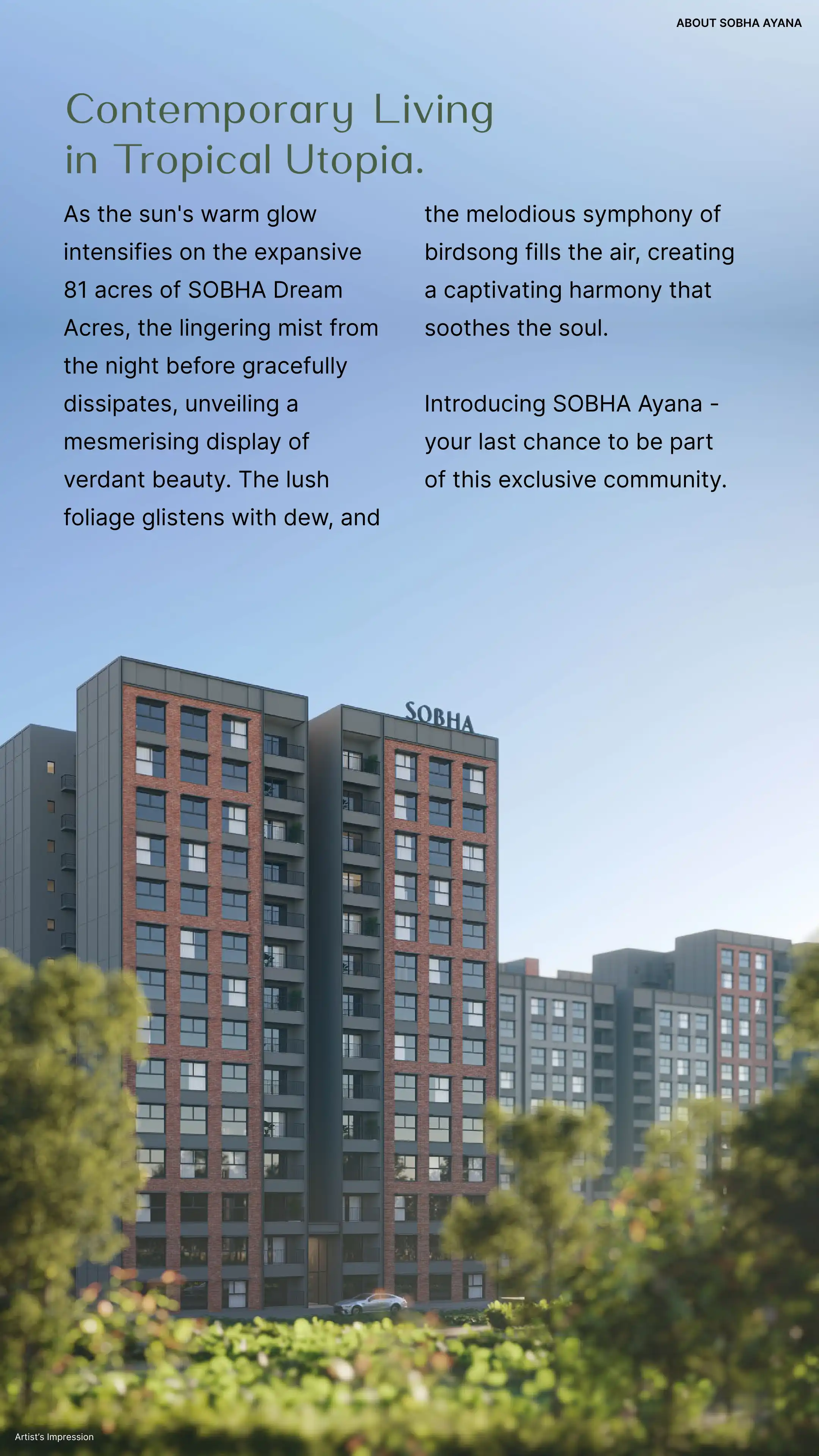 Sobha Dream Acres Tropical Greens Phase 26 Wing 35 36 37 And 38