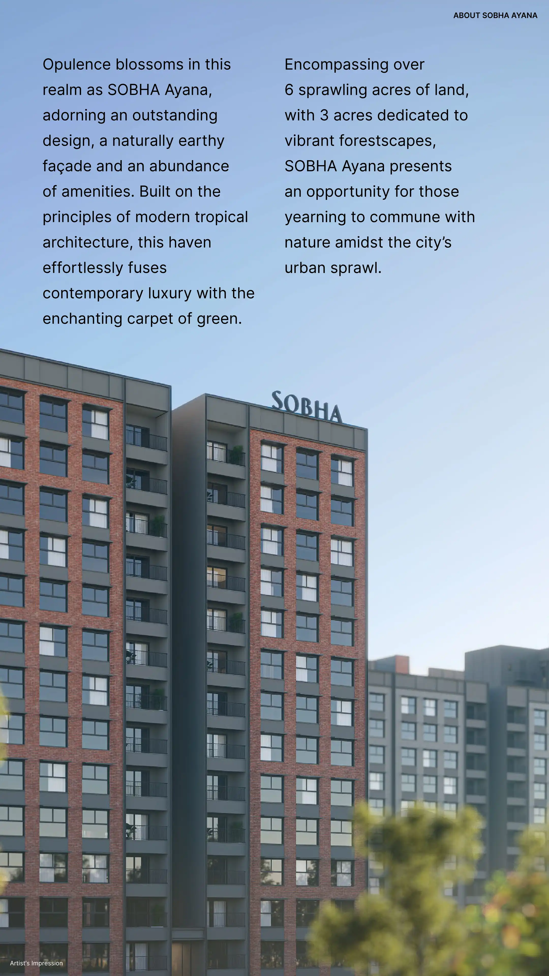 Sobha Dream Acres Tropical Greens Phase 26 Wing 35 36 37 And 38