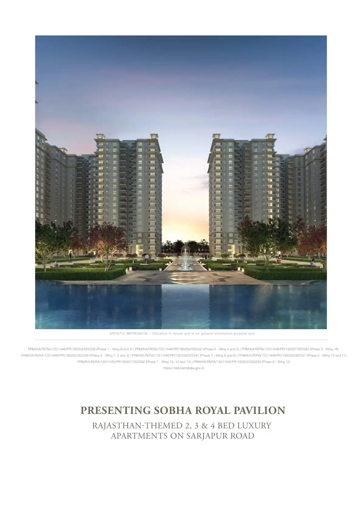 Sobha Royal Pavilion Phase 7 Wing 12 13 And 14