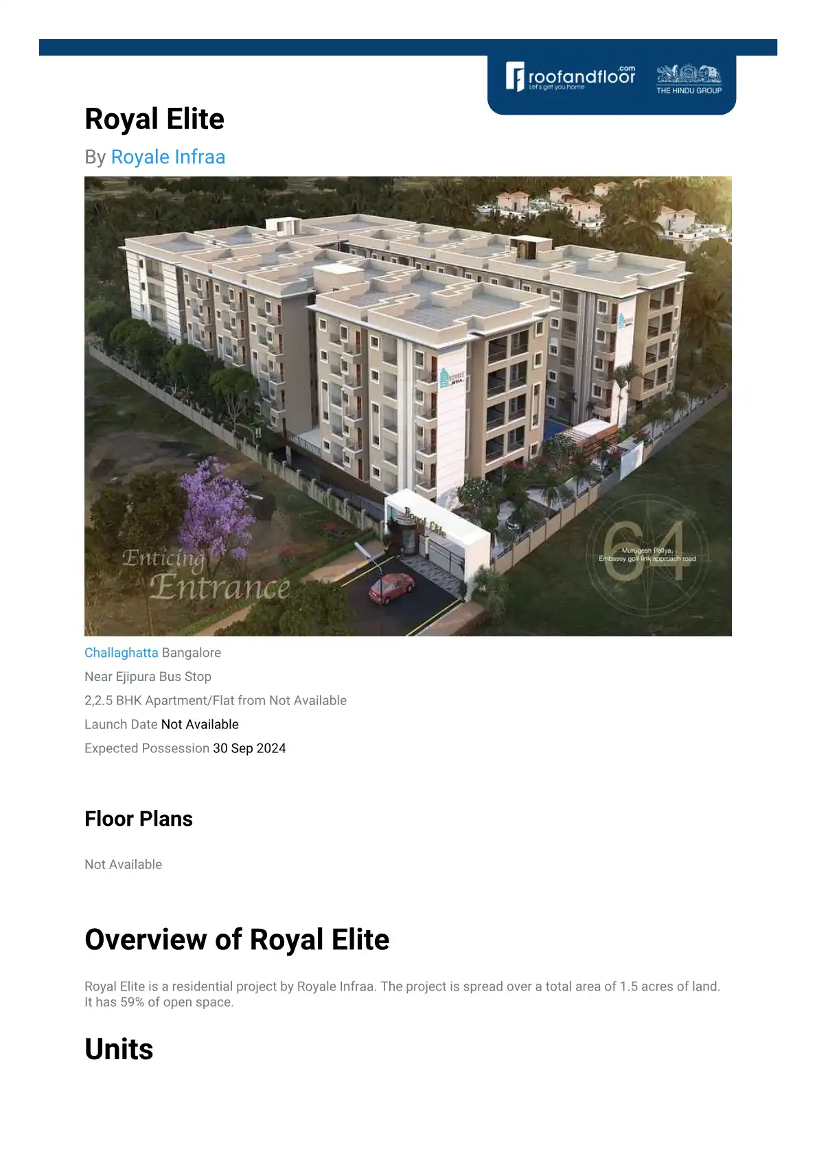 Royal Elite Floor Plans & Layout