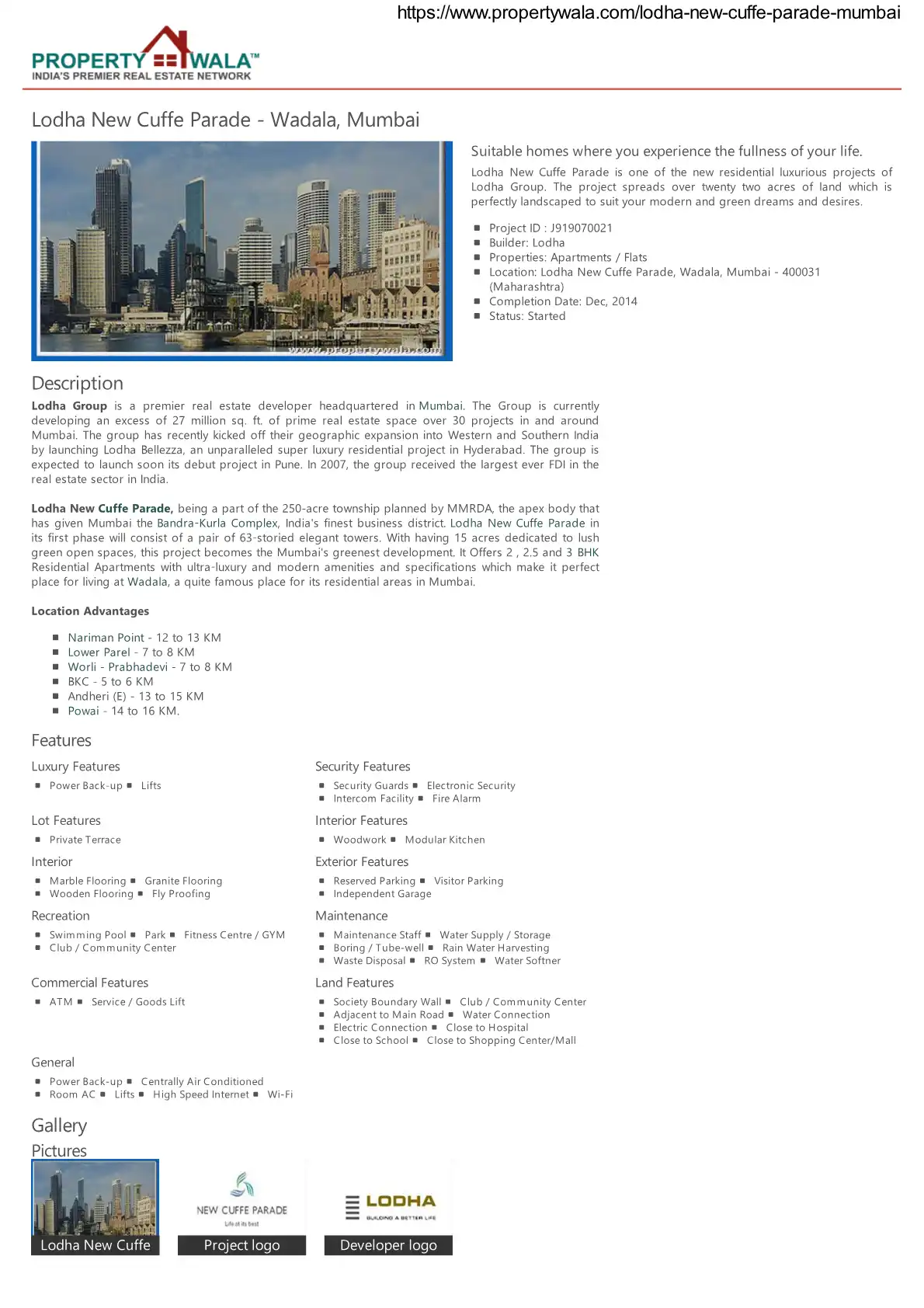 NEW CUFFE PARADE - LODHA ESTRELLA project blurred background