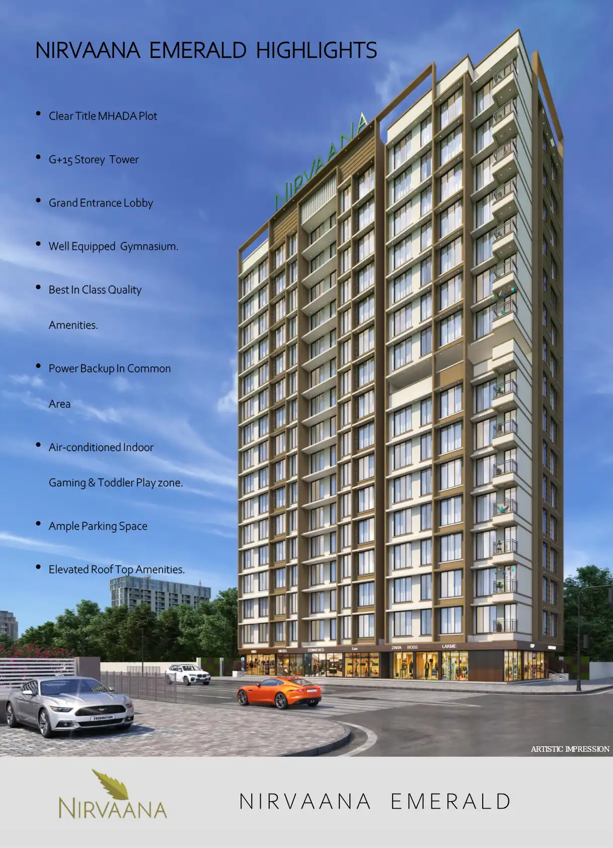 Nirvaana Emerald project blurred background