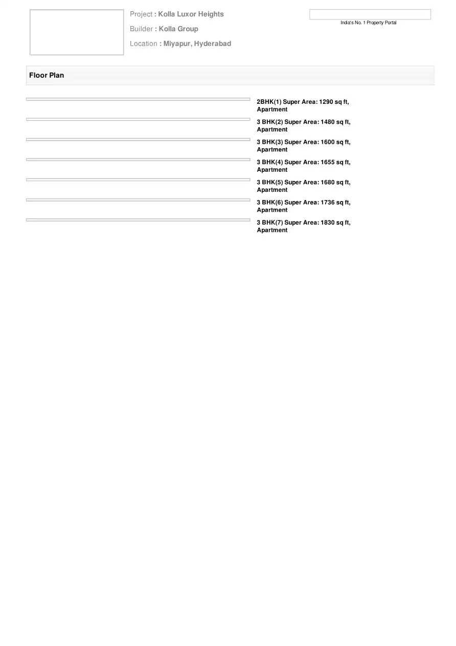 Luxor Apartment Floor Plans & Layout