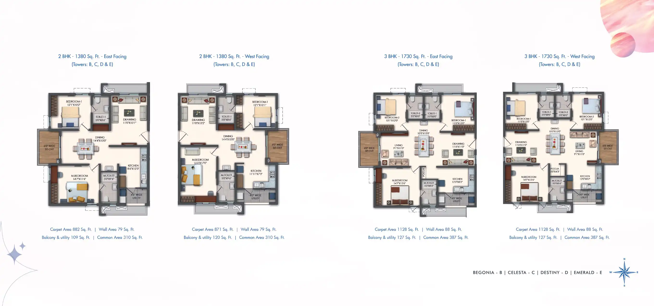 Rajapushpa Pristinia Floor Plans & Layout