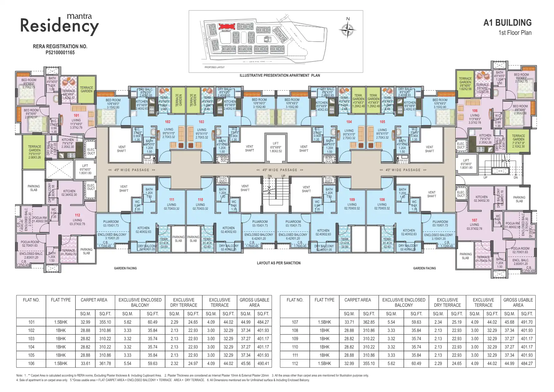 Mantra Residency Floor Plans & Layout
