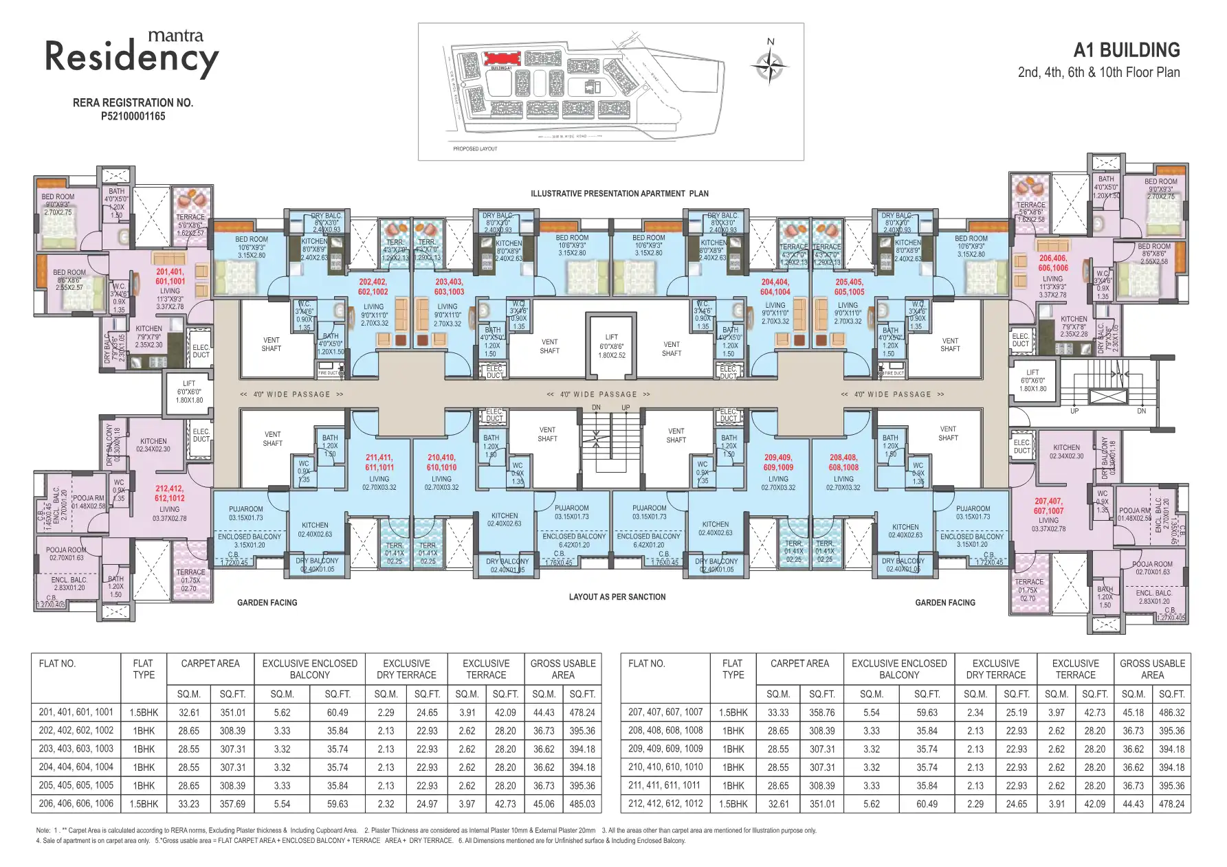 Mantra Residency Floor Plans & Layout