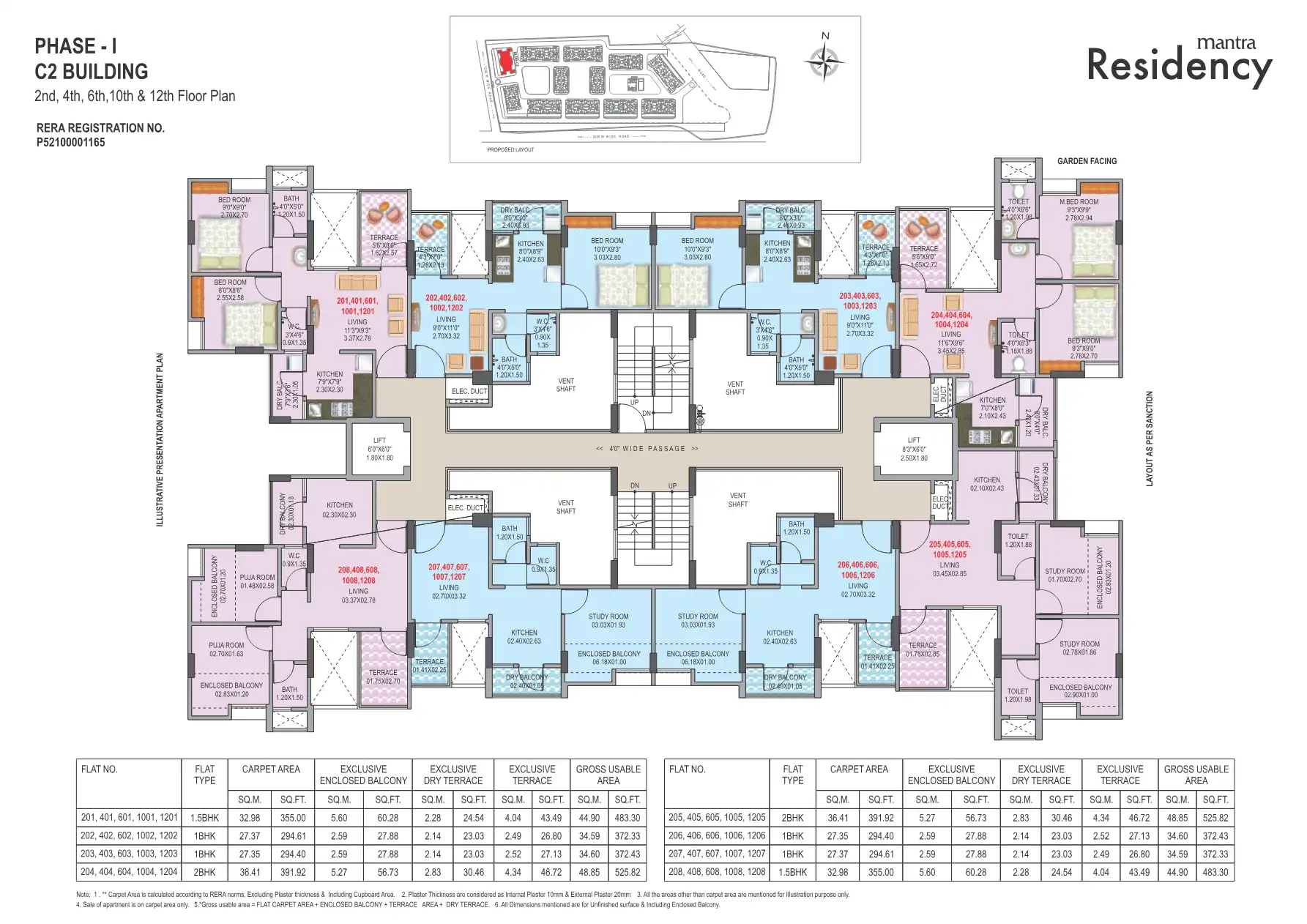 Mantra Residency Floor Plans & Layout