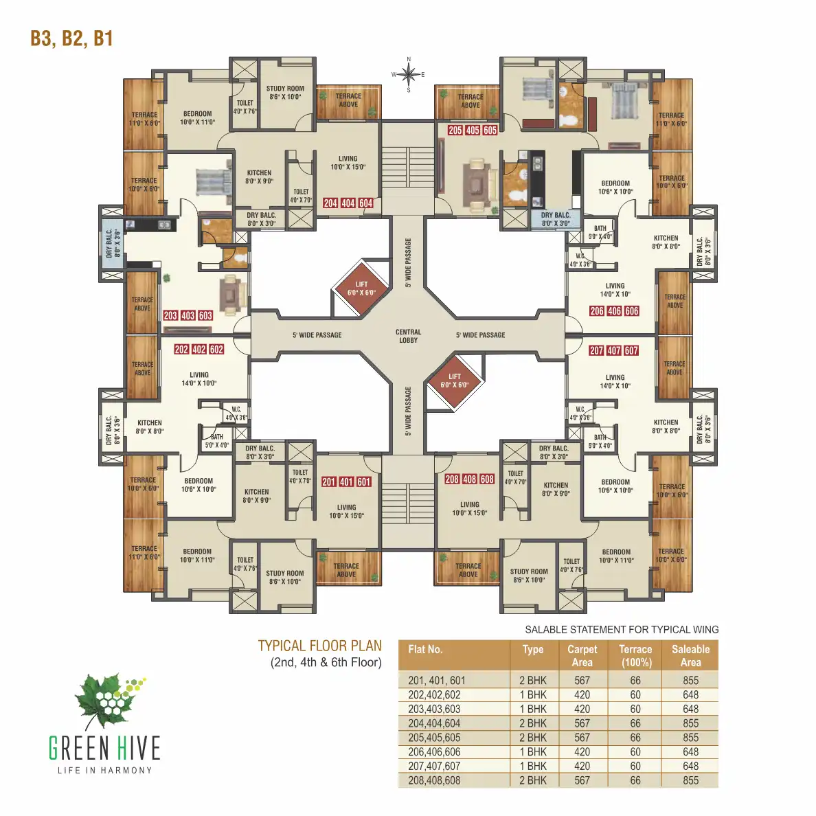 Green Hive B1 Floor Plans & Layout