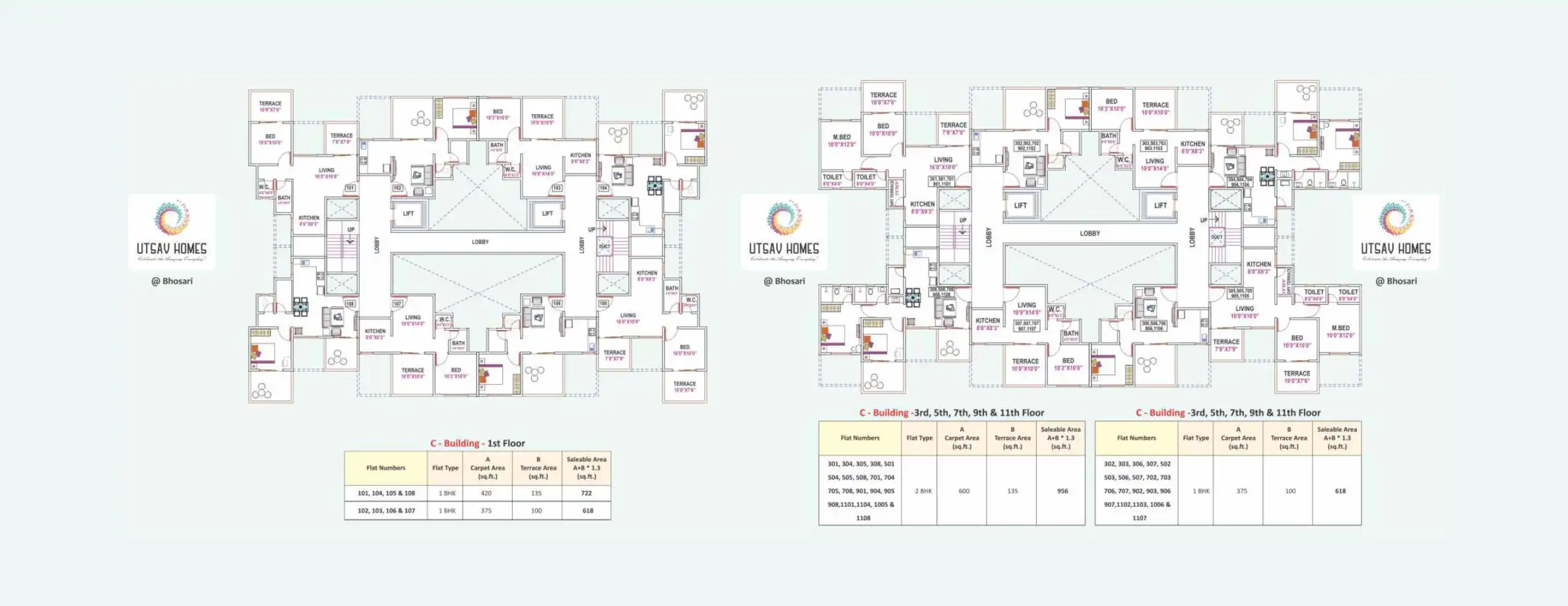 Utsav Homes - Bhosari Floor Plans & Layout