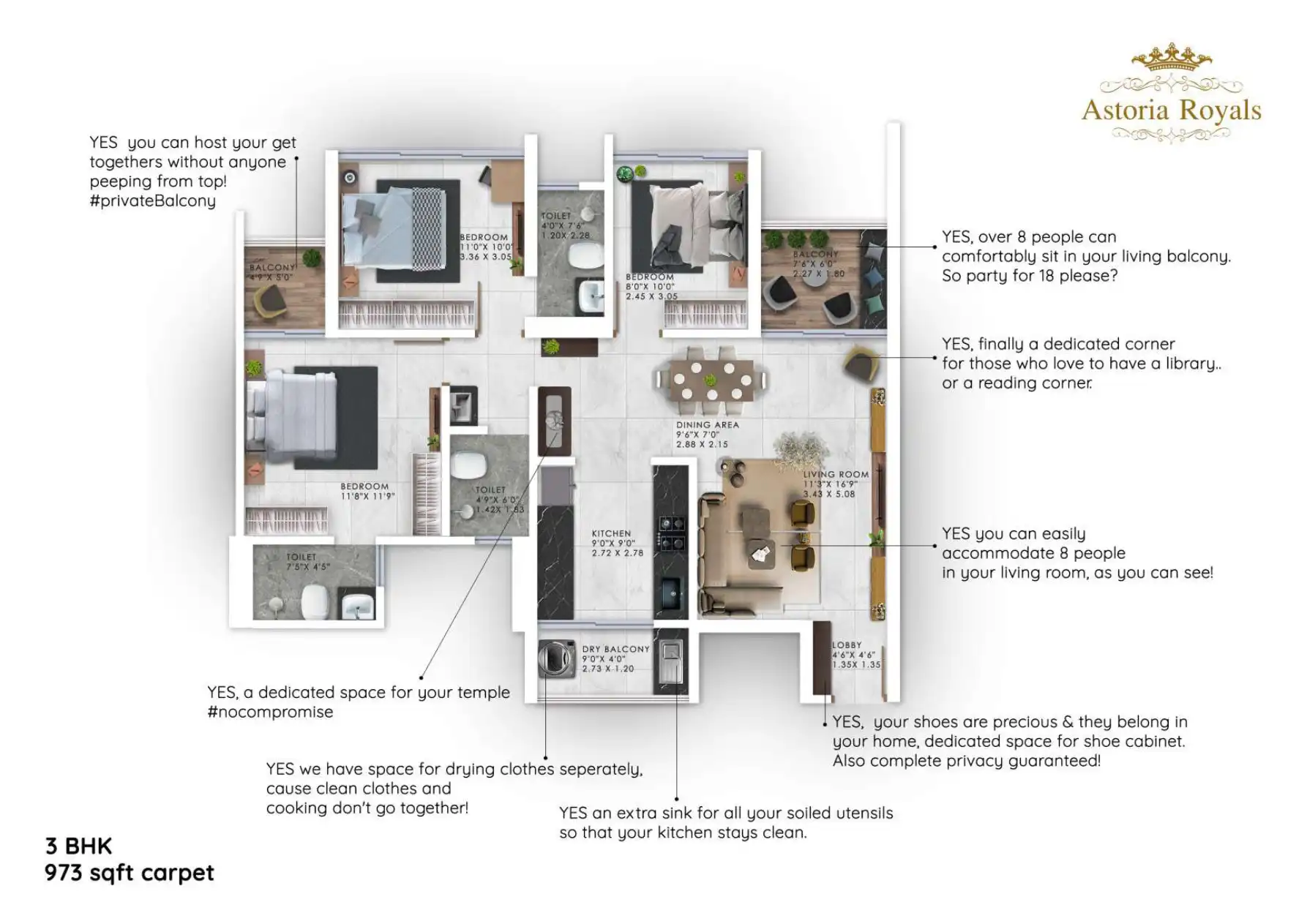 Astoria Royals Floor Plans & Layout