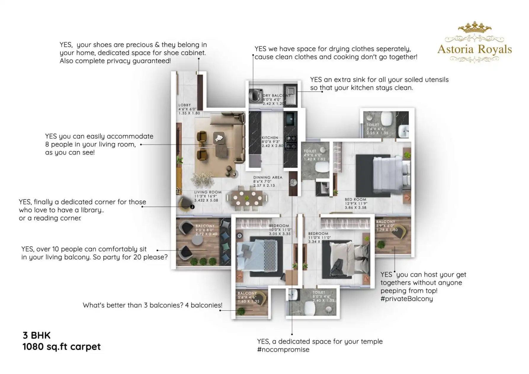 Astoria Royals Floor Plans & Layout